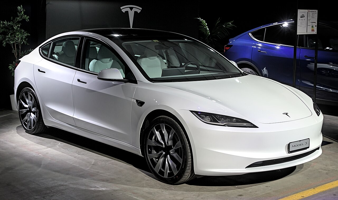 White Tesla Model 3